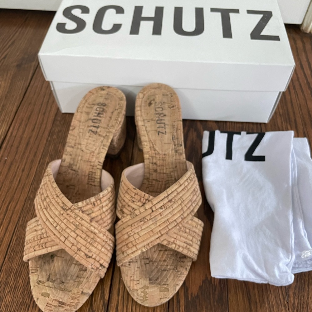 Schutz Cork Sandals - size 7.5